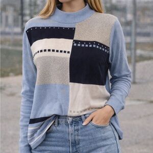 90s Vintage Alia Colorblock Sweater - Size MP